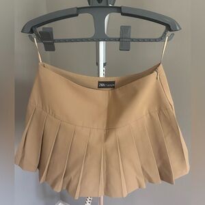 Zara Camel A-Line Skirt
